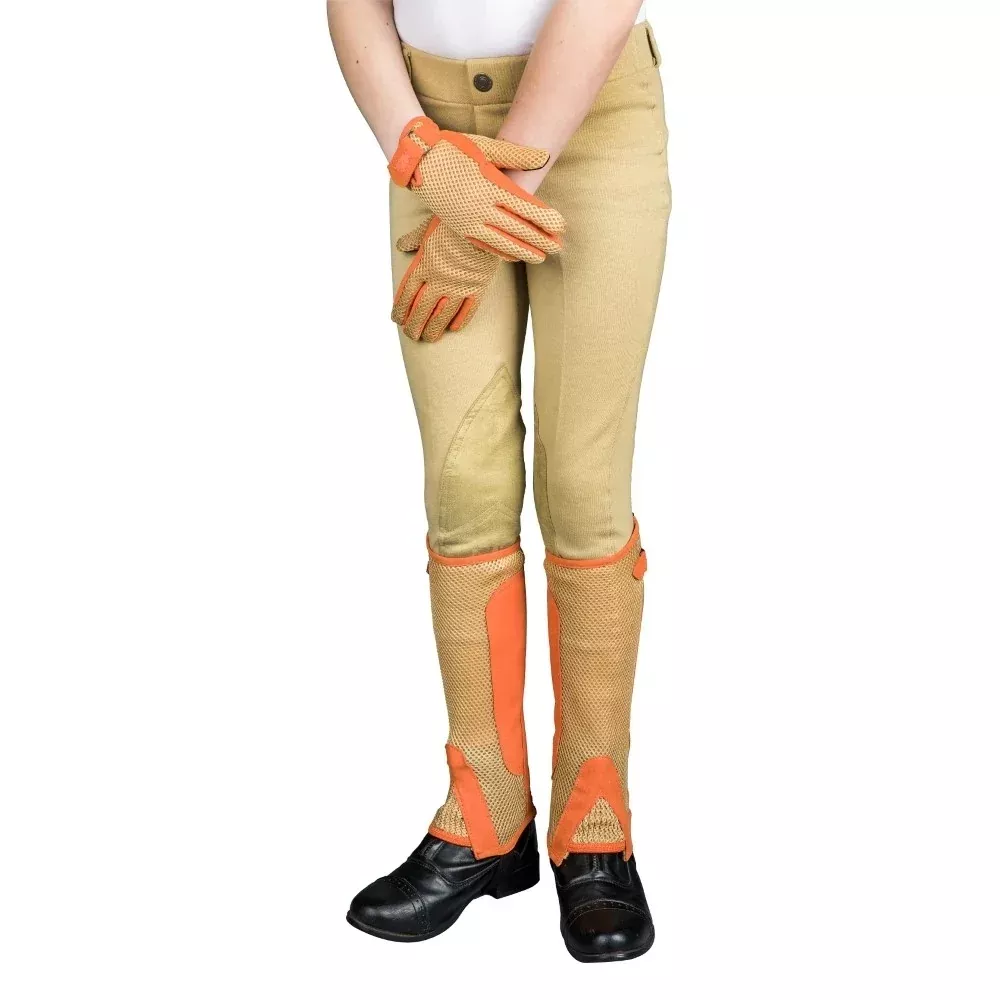 TuffRider Kids Double Up Air Mesh Half Chap and Glove Set