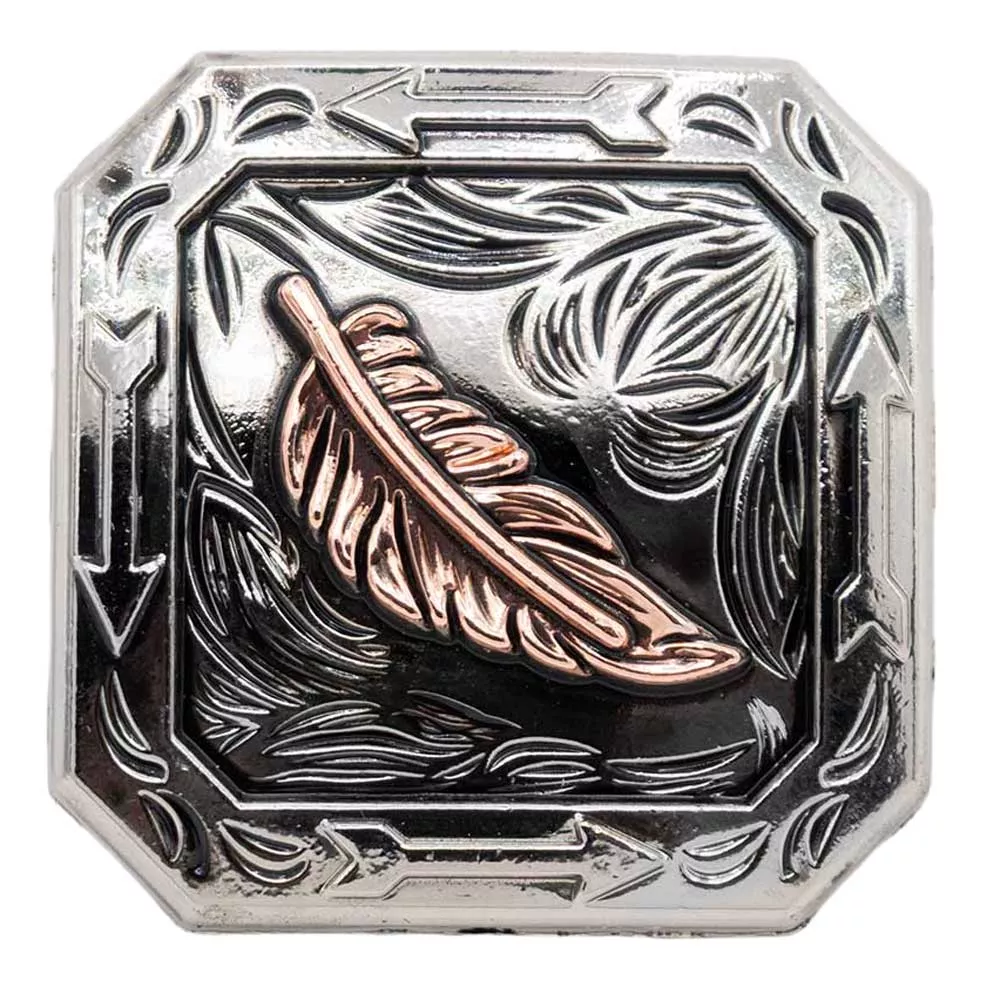 Two Tone Feather Concho