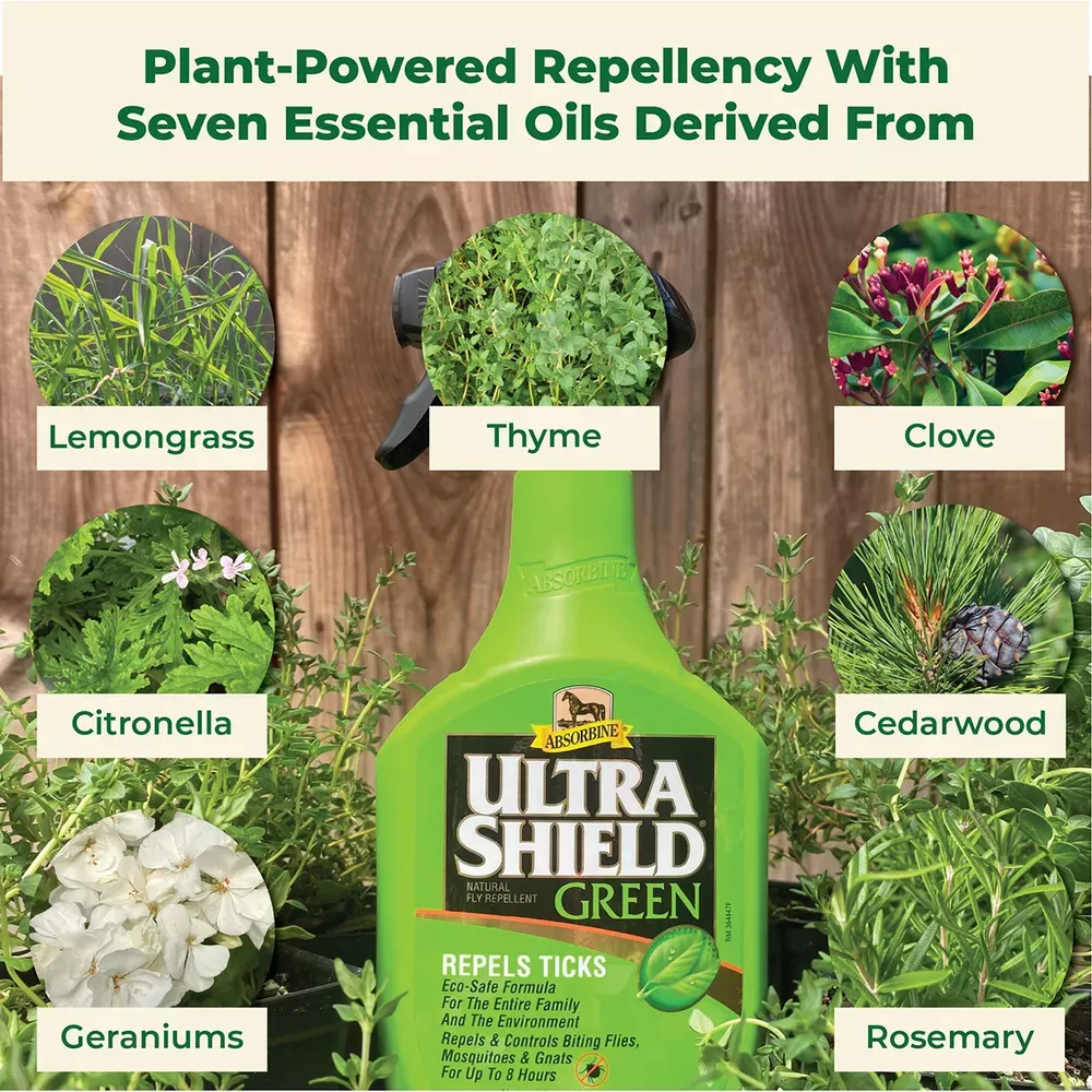 Ultra Shield Green Natural Fly Repellent for Horses