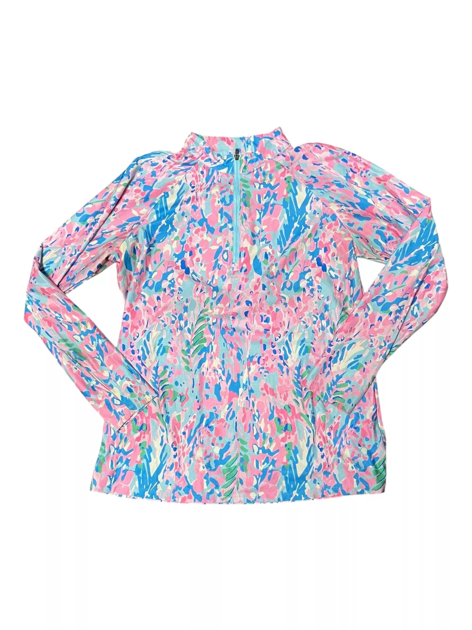 Unbranded Sun Shirt - Pink/Blue Pattern - L - USED