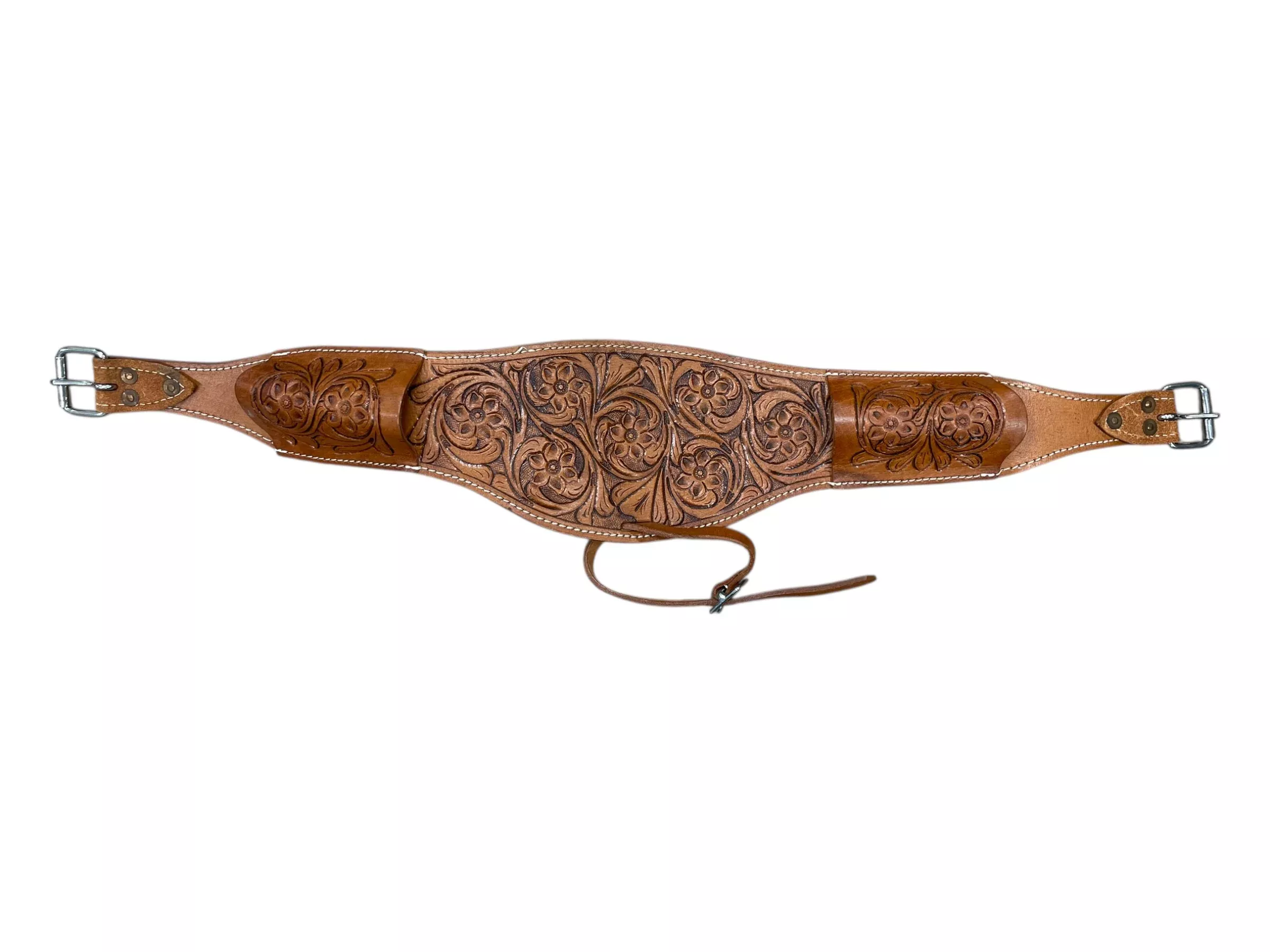 Unbranded Tooled Rear Cinch - Brown - Approx 34" - USED