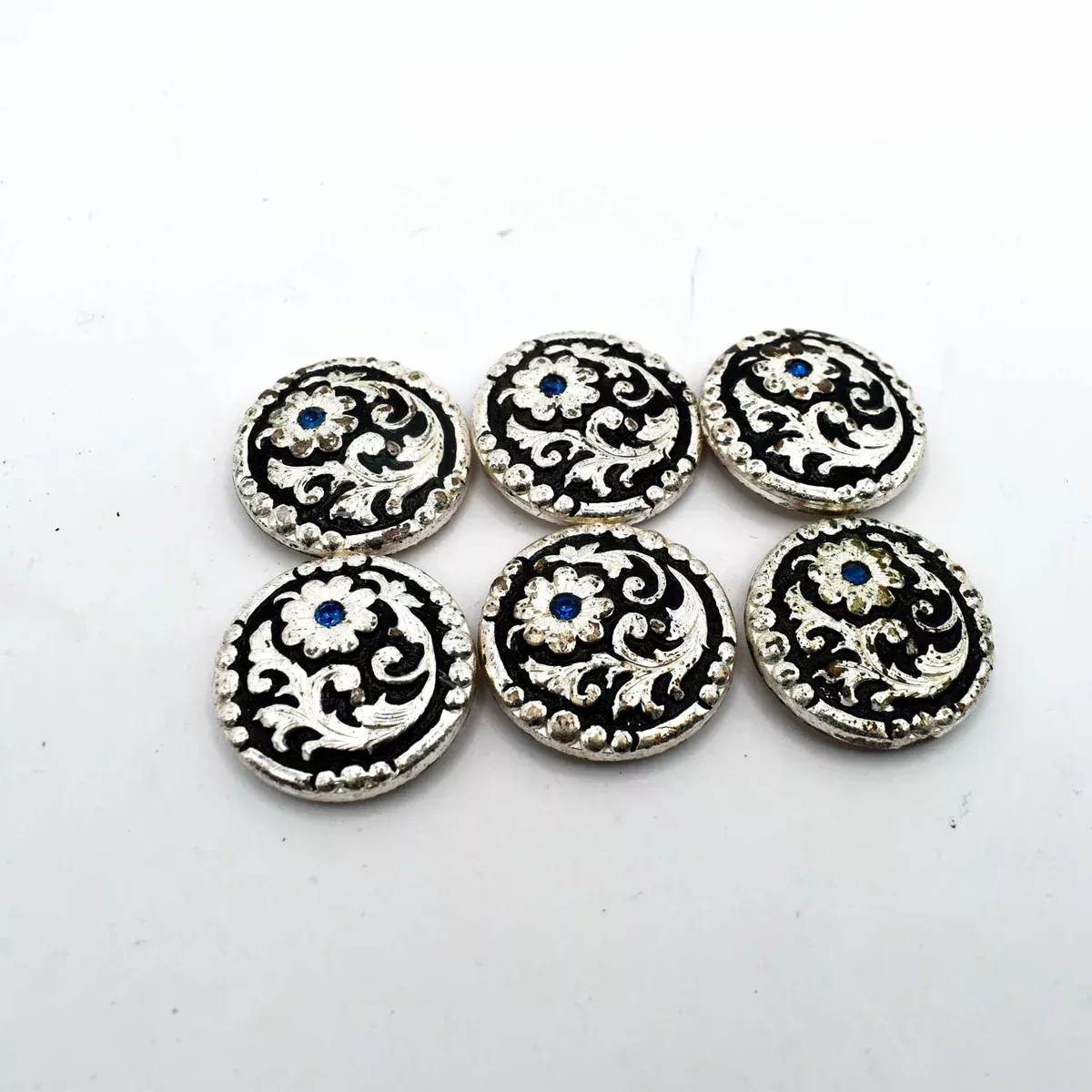 Used 1" Floral Concho Set Of 6