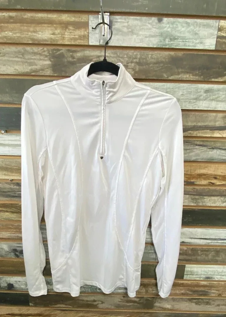 USED Ariat Tek Long Sleeve White 1/4 ZipMedium White