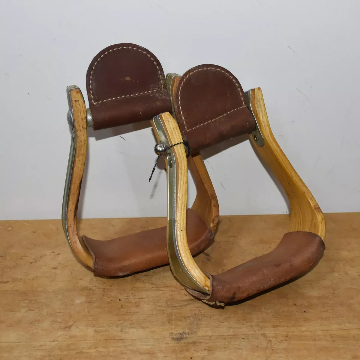 Used Chrome Plated Wooden Stirrups