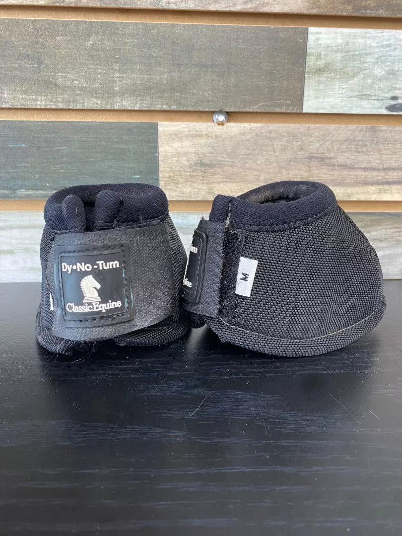 USED Classic Equine No Turn Western Bell Boots Medium Black