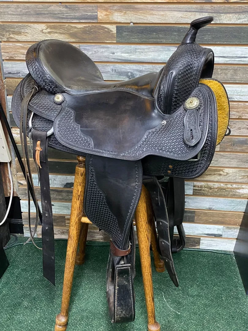 USED Crates Reining Saddle 18" Seat 7 1/2" Gullet Black
