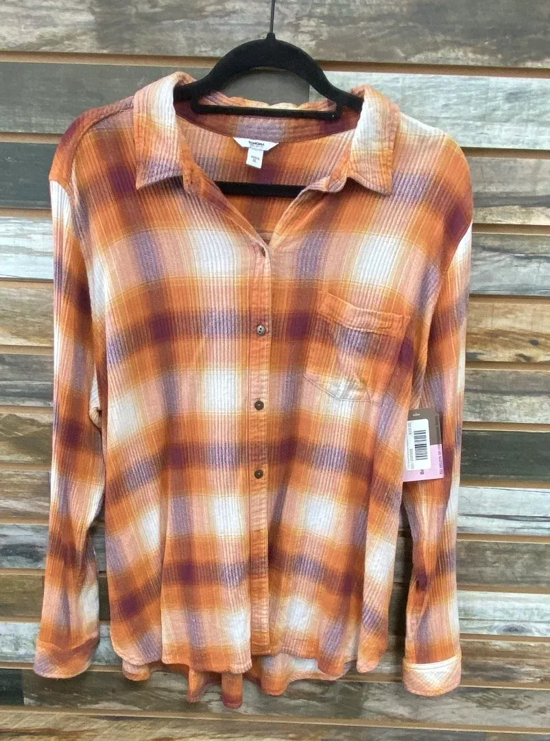USED Sonoma Button Down Longsleeve XL Orange/White/Purple