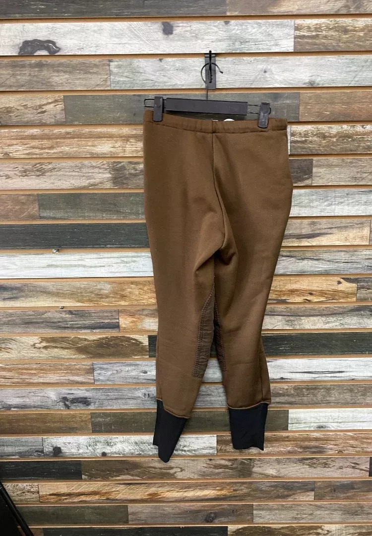 USED Tuffrider Ladies Fleece Lined Knee Patch Tight 28 Brown