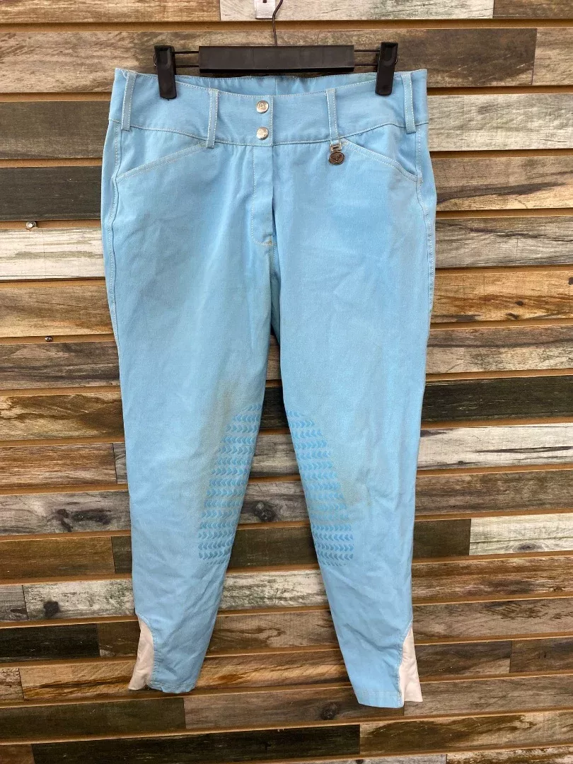 USED Tuffrider Neon Kneepatch Breech 28 Neon Blue