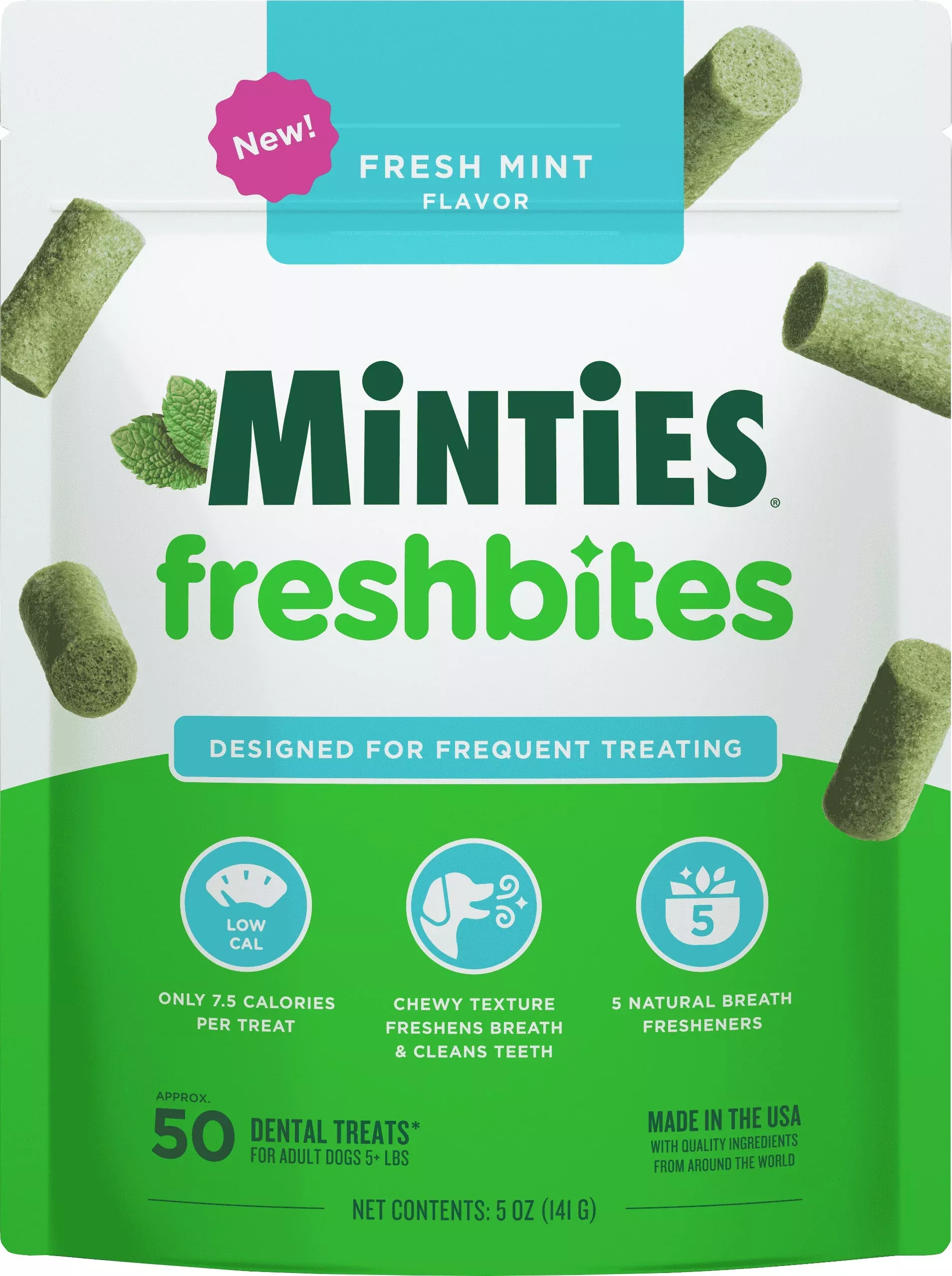 VetIQ Minties Dental Fresh Bites for Dogs, 5 oz