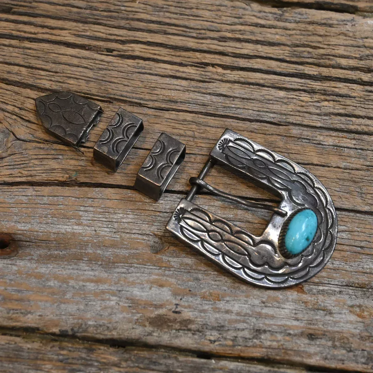 Vintage 4 piece Turquoise Belt Buckle Set