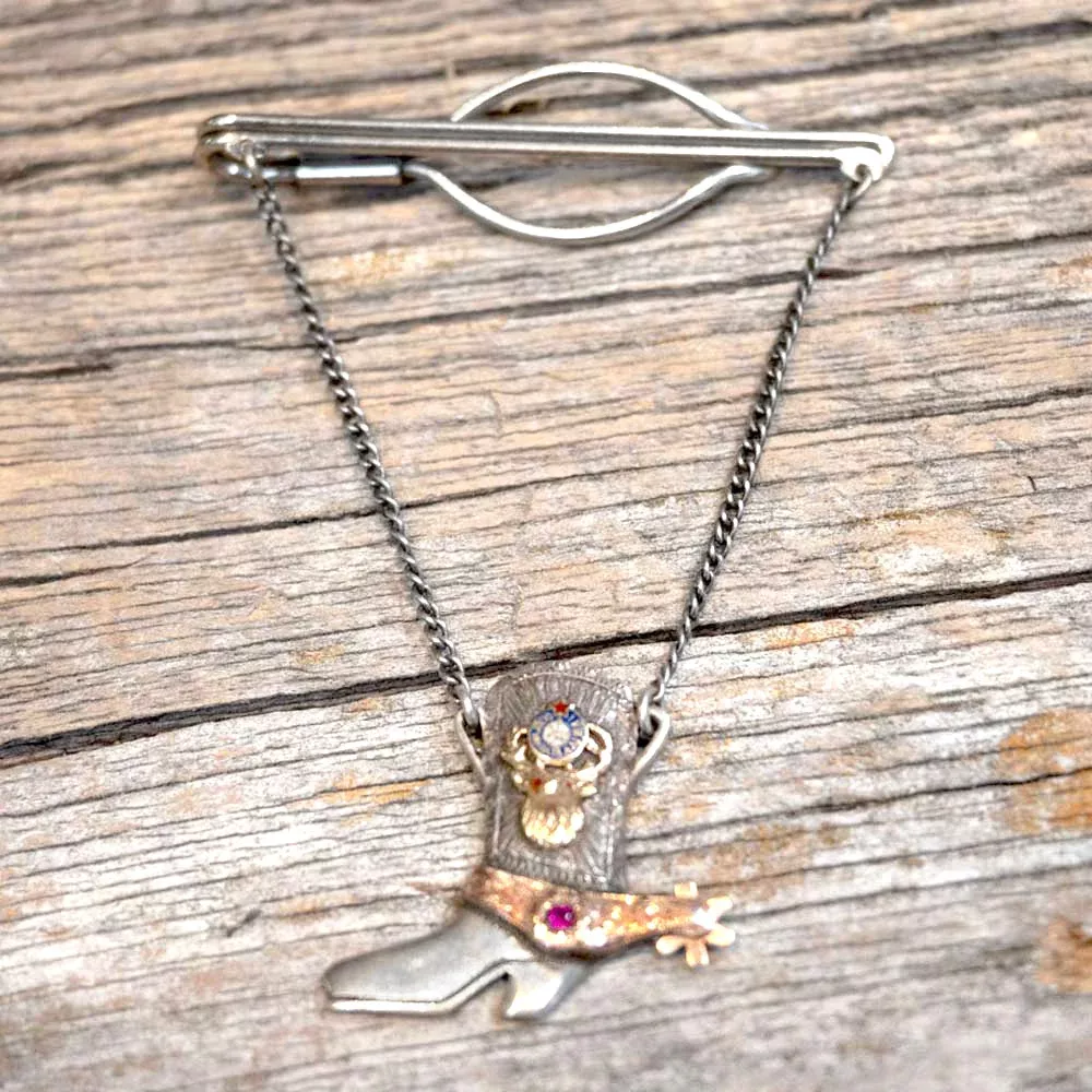 Vintage Bejeweled Boot Tie Clip