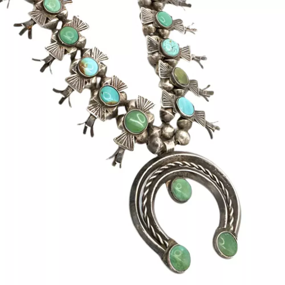 Vintage Box Bow Squash Blossom Necklace