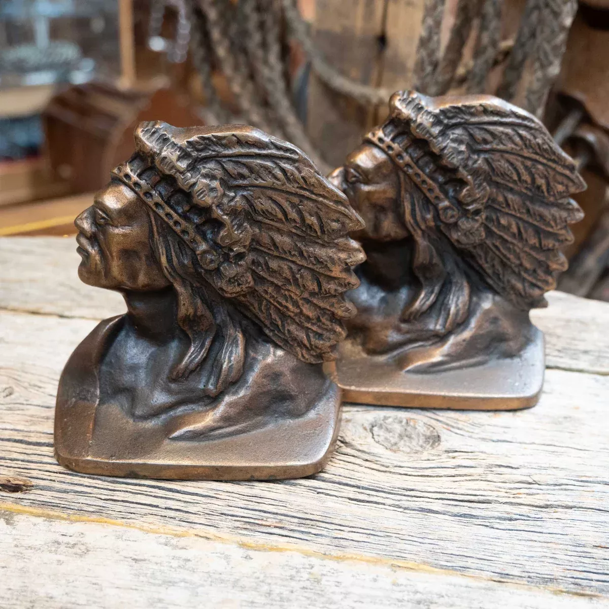 Vintage Indian Chief Bookends