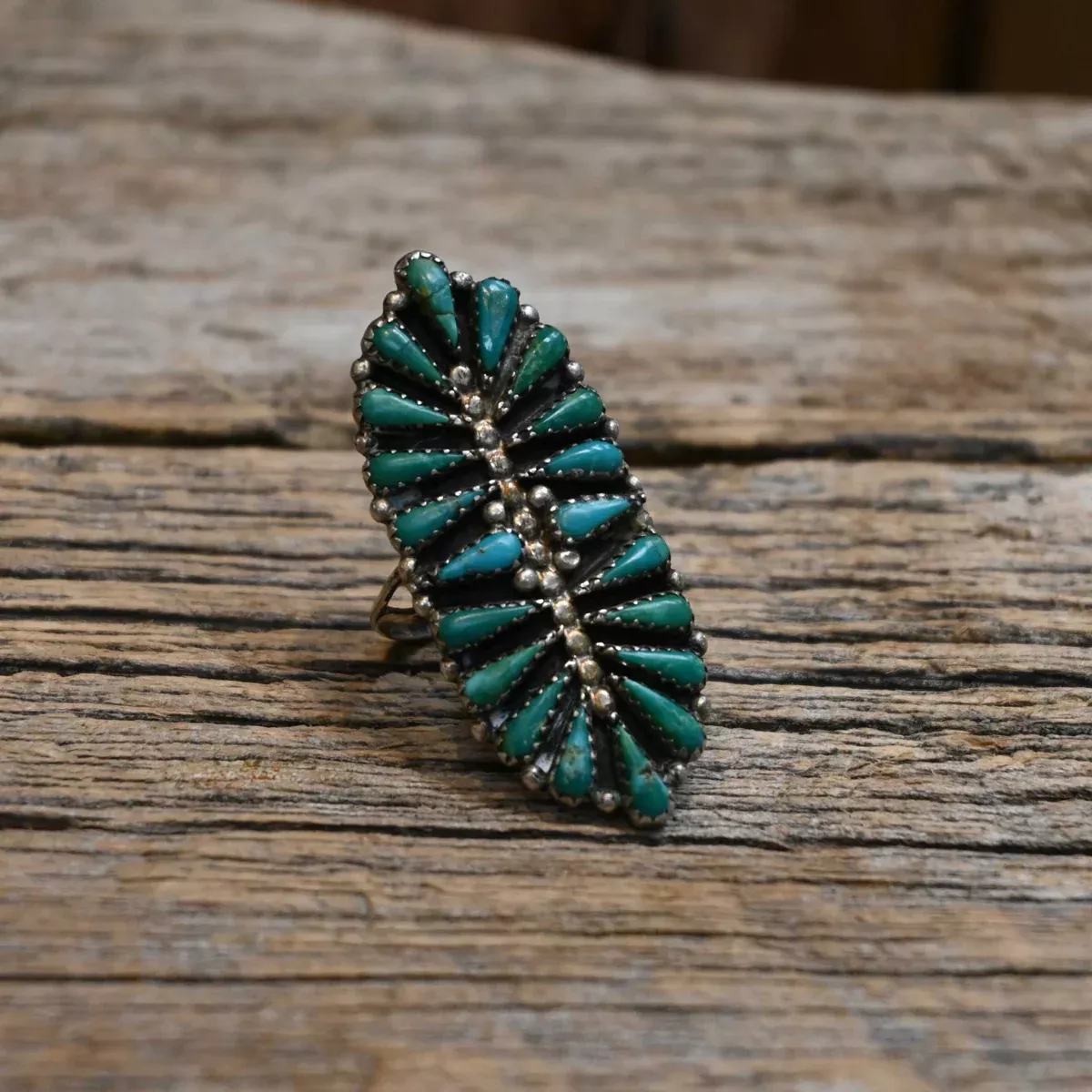 Vintage Size 9 Turquoise Cluster Ring