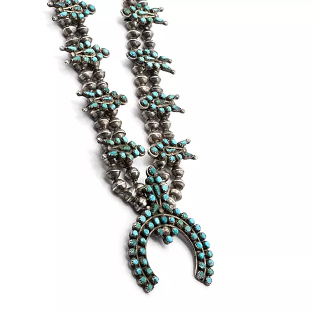 Vintage Zuni Squash Blossom Necklace