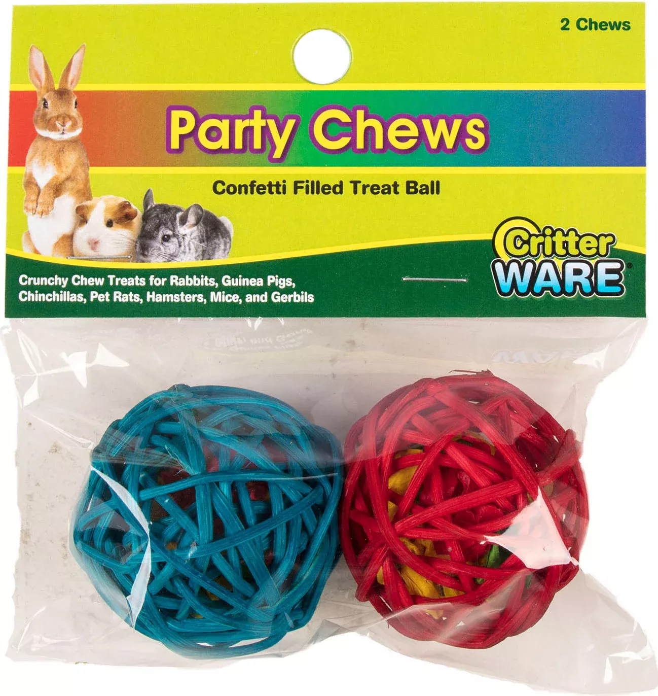 Ware Critter Party Chew Balls, 2 Pack