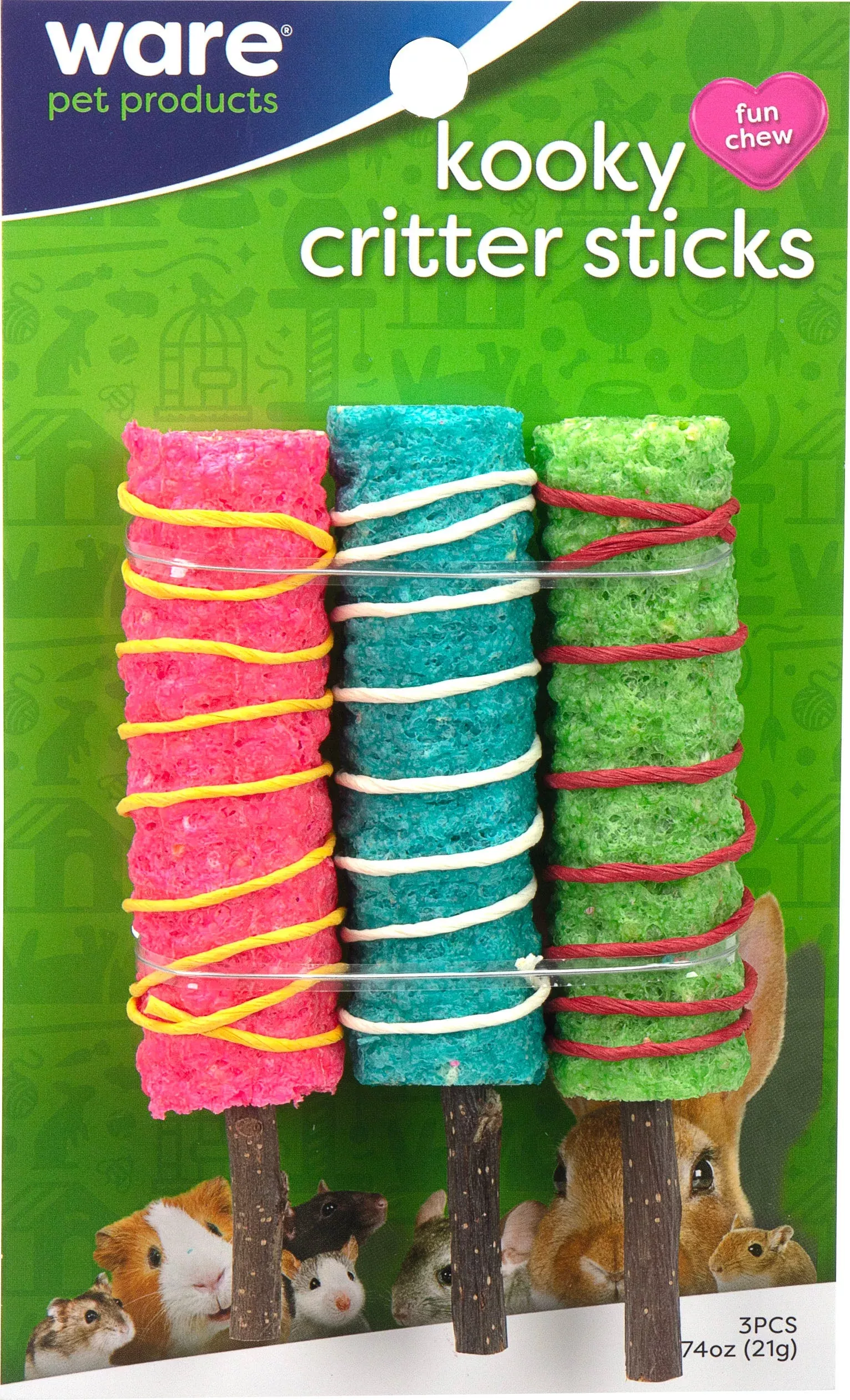 Ware Kooky Critter Sticks Small Animal Chew, 3 Pieces