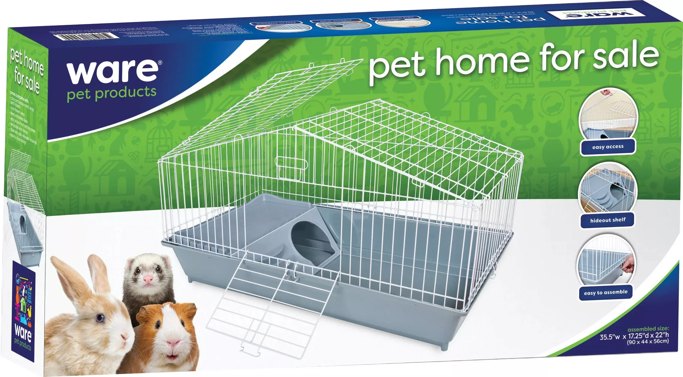 Ware Pet Home Small Animal Cage, 35.5 x 17.5 x 22 in