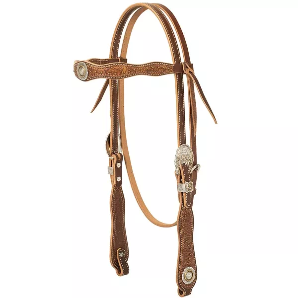 Weaver Horse Headstall Western Edge Browband Saddle Tan