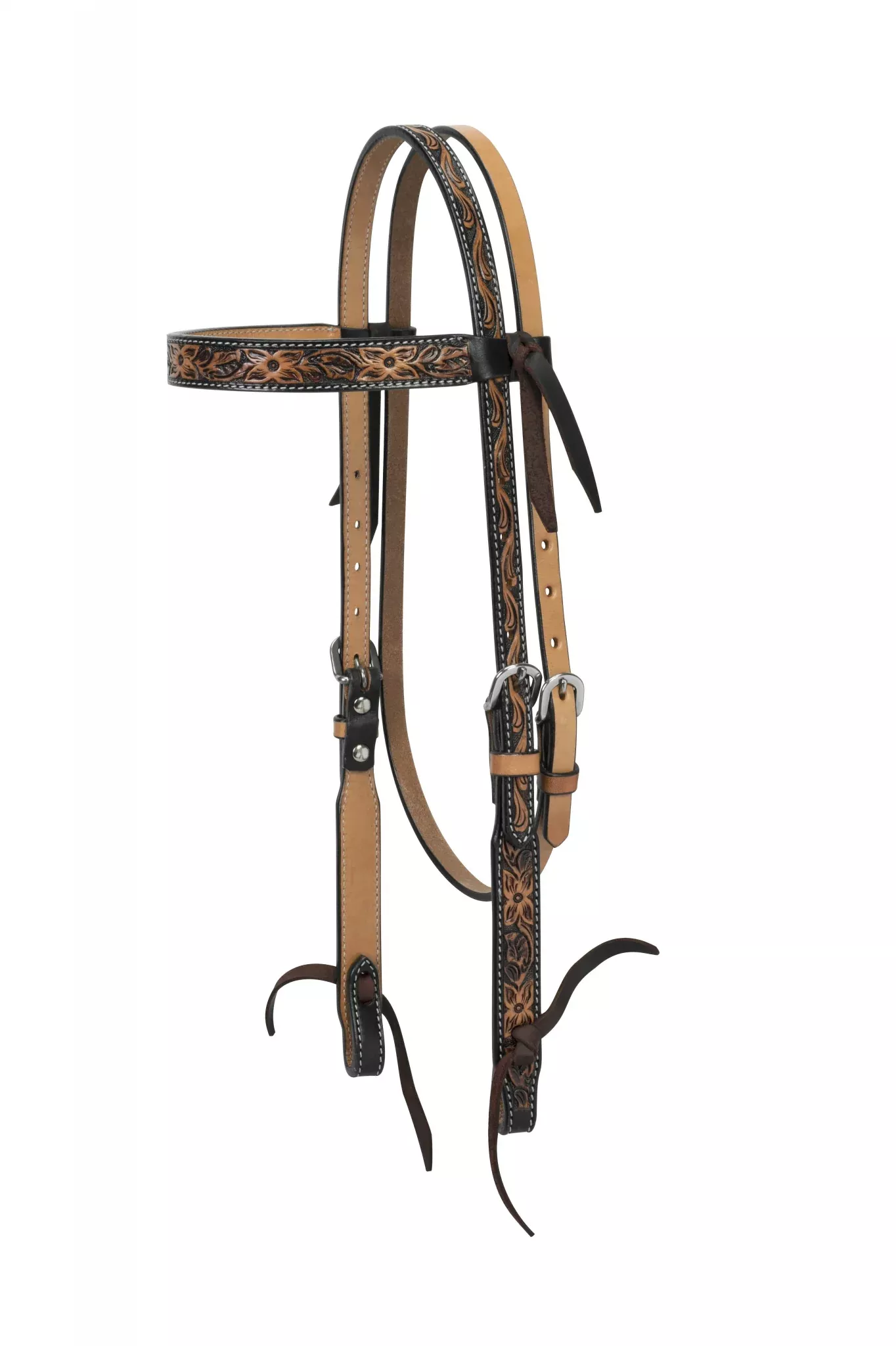 Weaver Turquoise Cross Floral Tooled Browband Headstall
