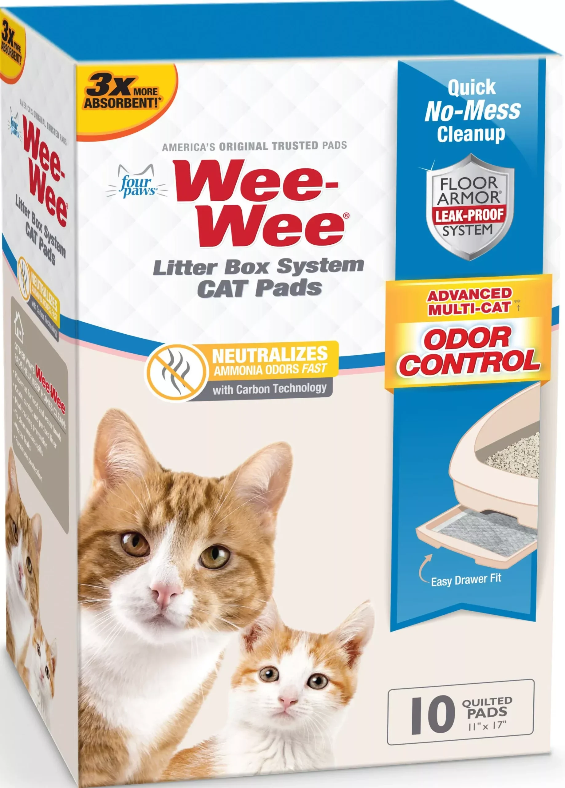 Wee-Wee Litter Box System Cat Pads, 10-Pack