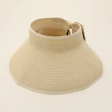 Wide Brim Straw Roll-Up Sun Visor Hat
