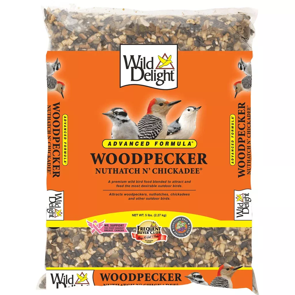Wild Delight Advanced Formula Woodpecker, Nuthatch N' Chickadee Food, 5 LB