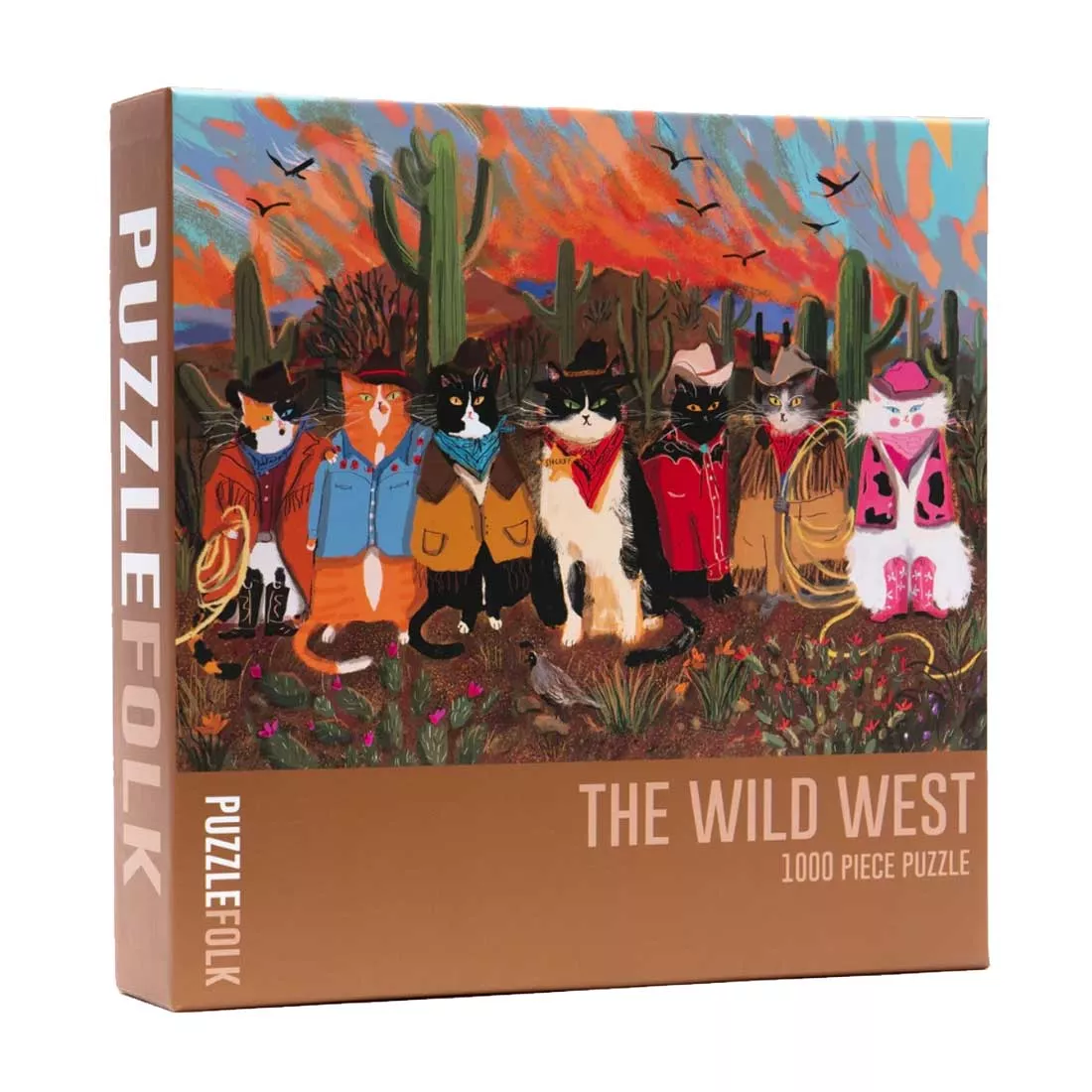 The Wild West 1000 Piece Western Cat Puzzle