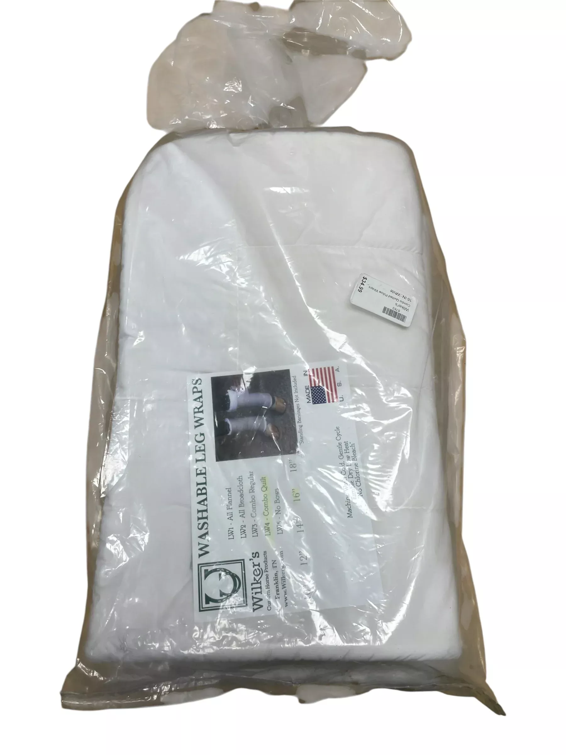 Wilker's Pillow Wraps *NWT* - White - 16" - USED