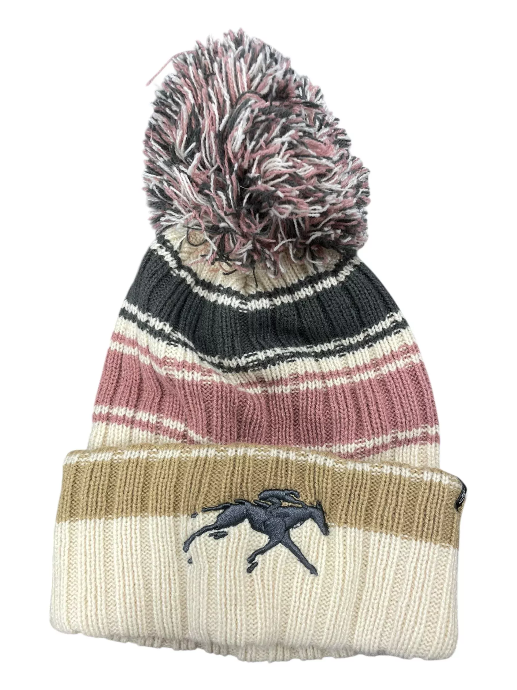Winter Hat - Cream/Gray/Pink - Women's One Size - USED