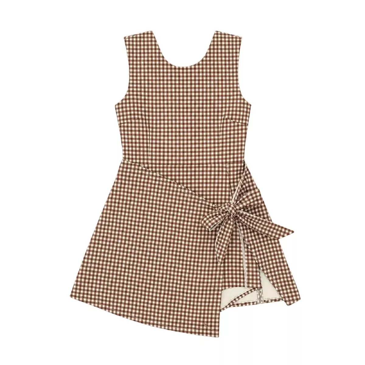 Women's Brown Gingham Athletic Dress