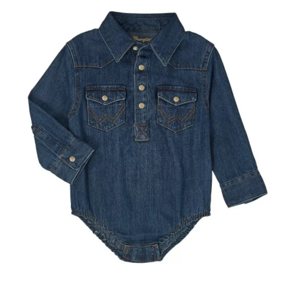 Wrangler Baby Long Sleeve Denim Onesie