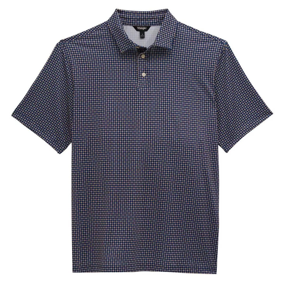 Wrangler Men's Blue Depths Diamond Geo Performance Polo Shirt