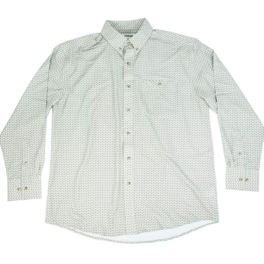 Wrangler Men's George Straight Performance Brown Arrows Button Down Shirt