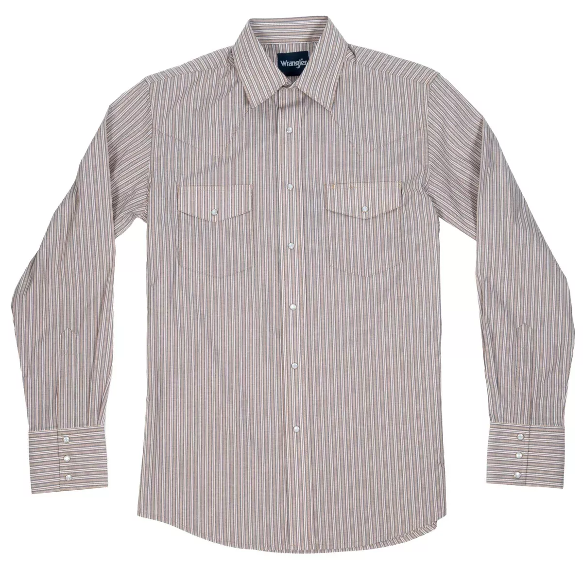Wrangler Men's Stripe Print Pearl Snap Western Shirt