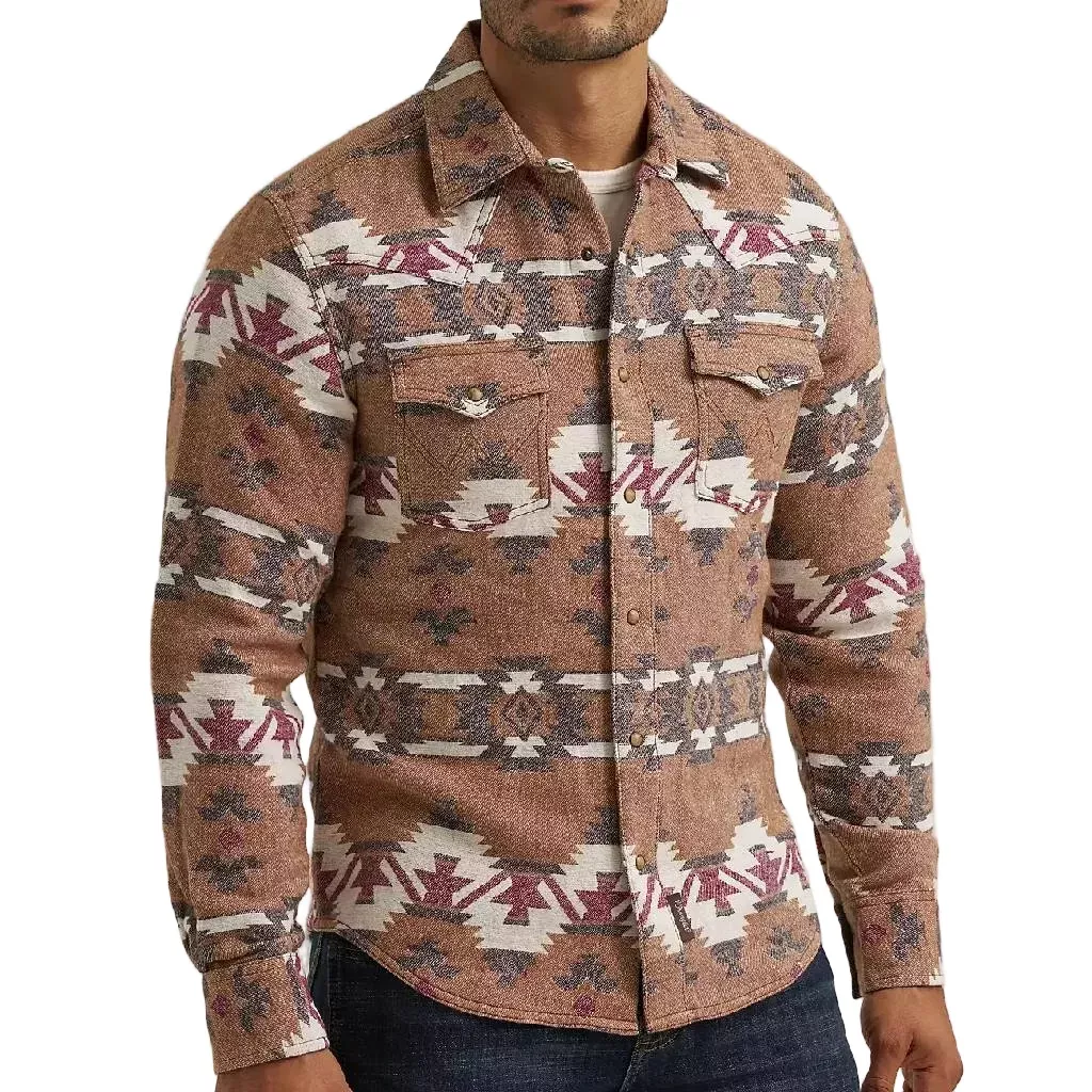 Wrangler Men's Western Retro Jacquard Snap Shirt