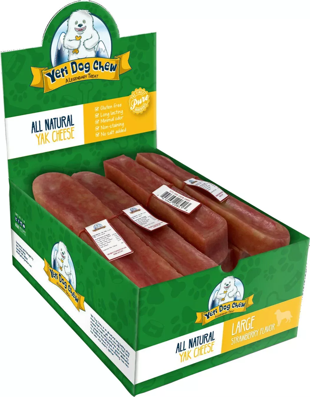 Yeti Dog Chew Strawberry Large 3.5 oz (Bulk Box)