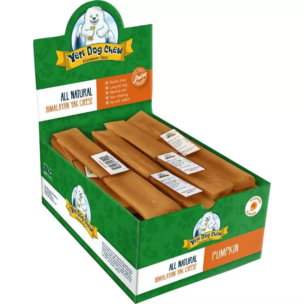 Yeti Pumpkin Dog Chew, Large 3.5 oz (Bulk Box)