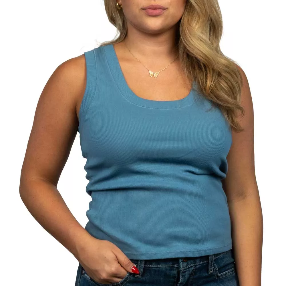 Z Supply Sirena Rib Tank Top - Boathouse Blue