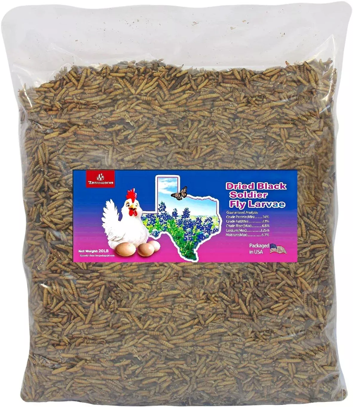 ZenithWorks Black Soldier Fly Larvae 20 lb