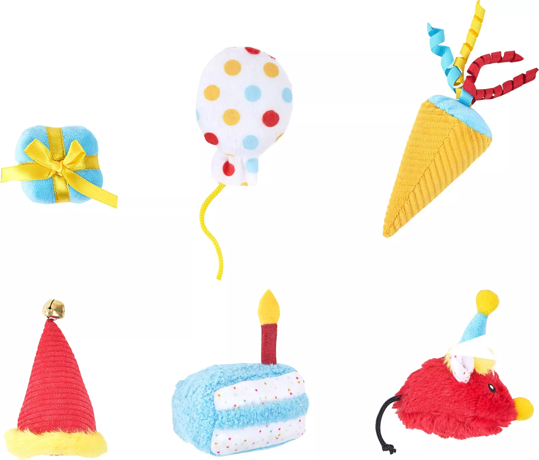 ZippyClaws Birthday Party Cat Toys, 6 Pack