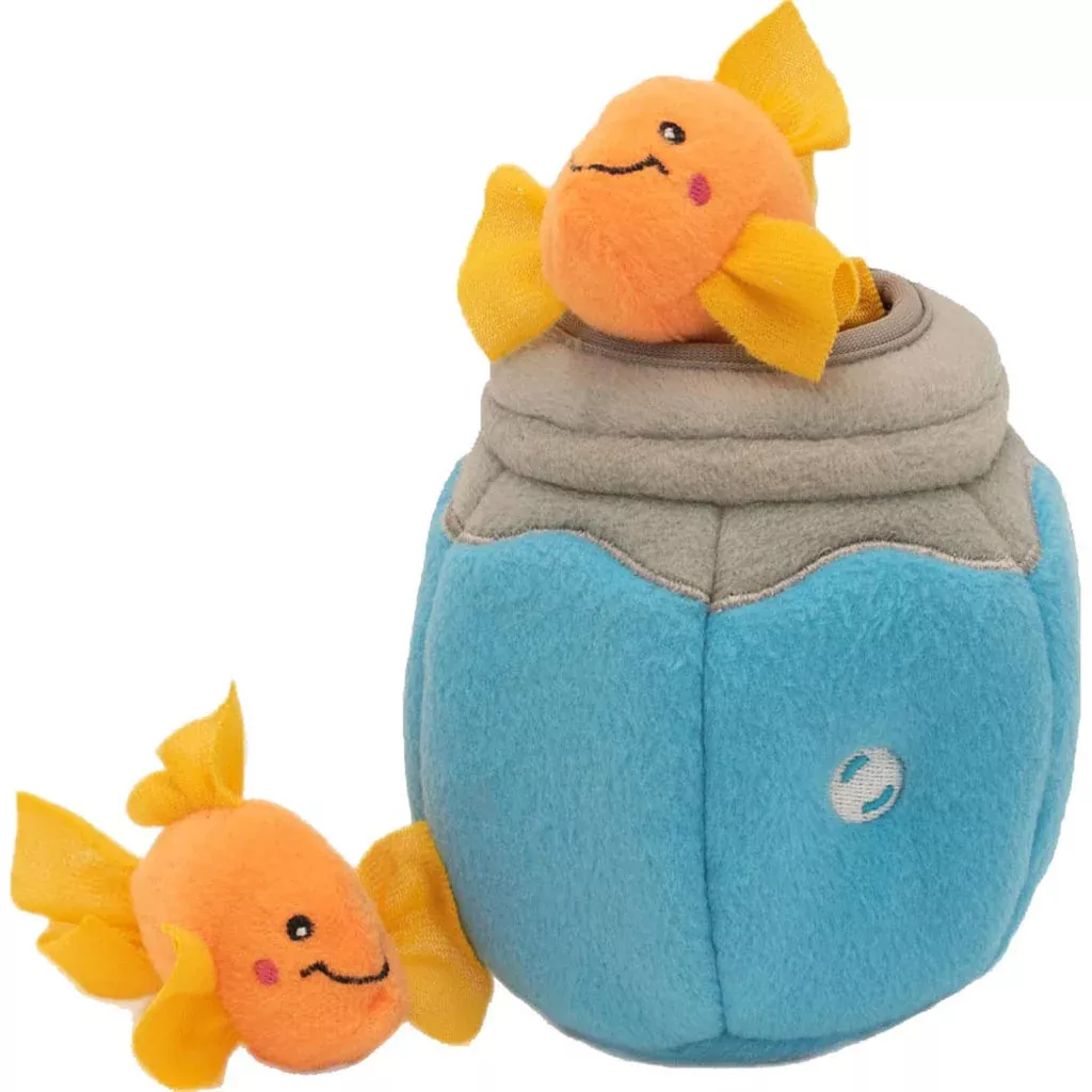 ZippyClaws Burrow Fish in Bowl Catnip Cat Toy Small