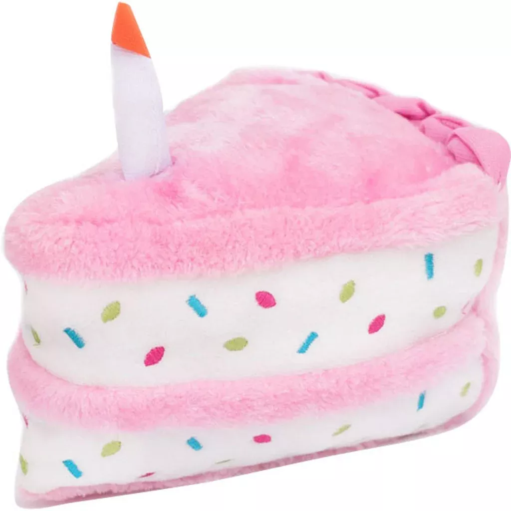 ZippyPaws Birthday Cake Dog Toy, Pink, Medium