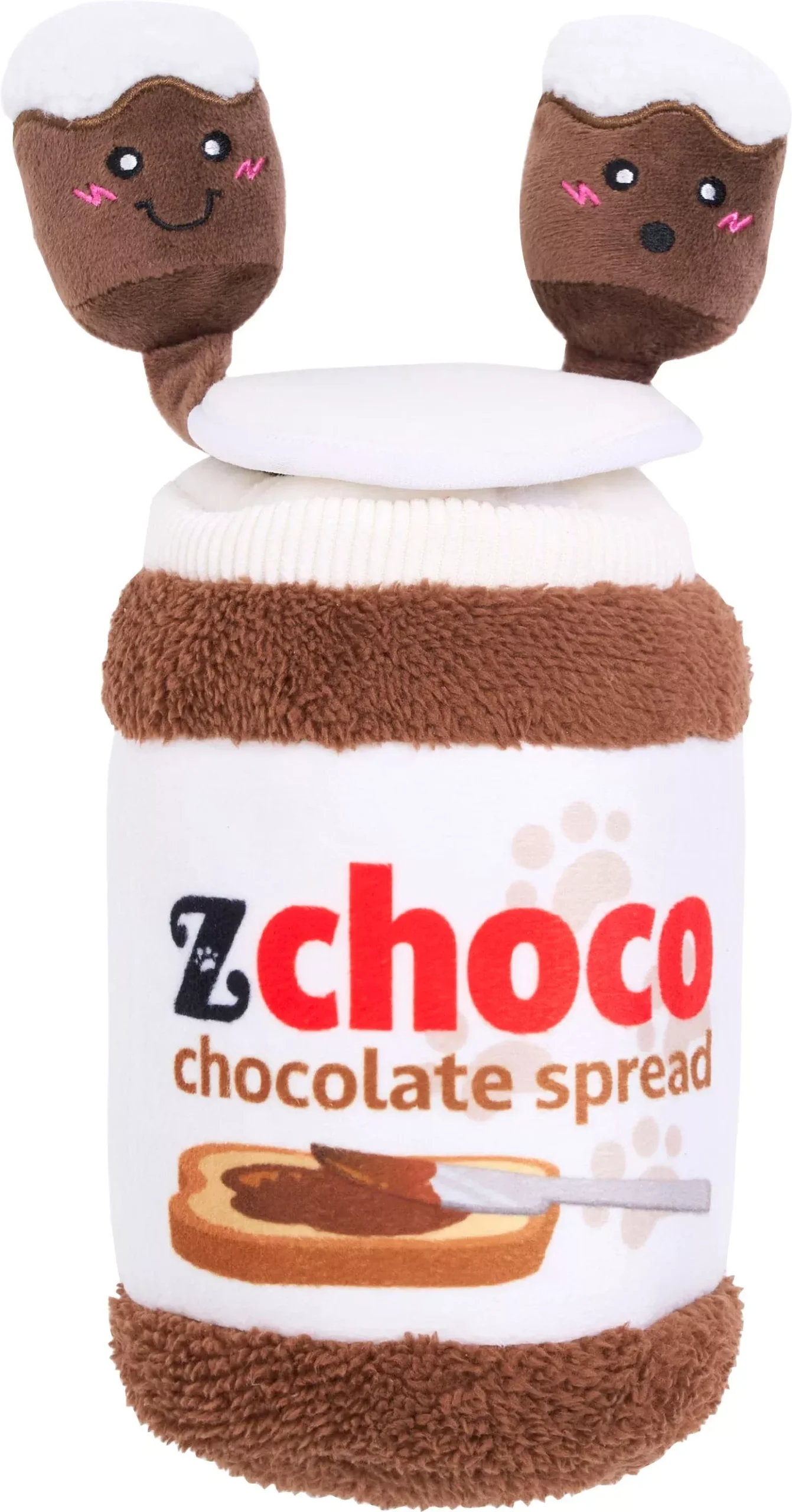 ZippyPaws Bungee Burrow Chocolate Spread Jar Dog Toy, One Size