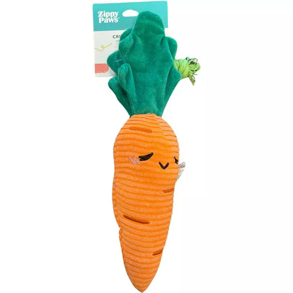 ZippyPaws Crinkle Crops Carrot Dog Toy, Medium