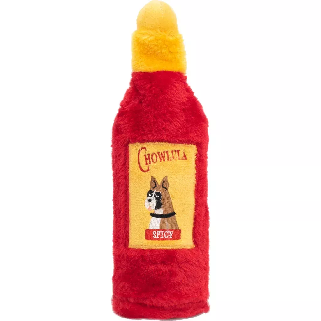 ZippyPaws Crusherz Hot Sauce Chowlula Dog Toy Red Medium