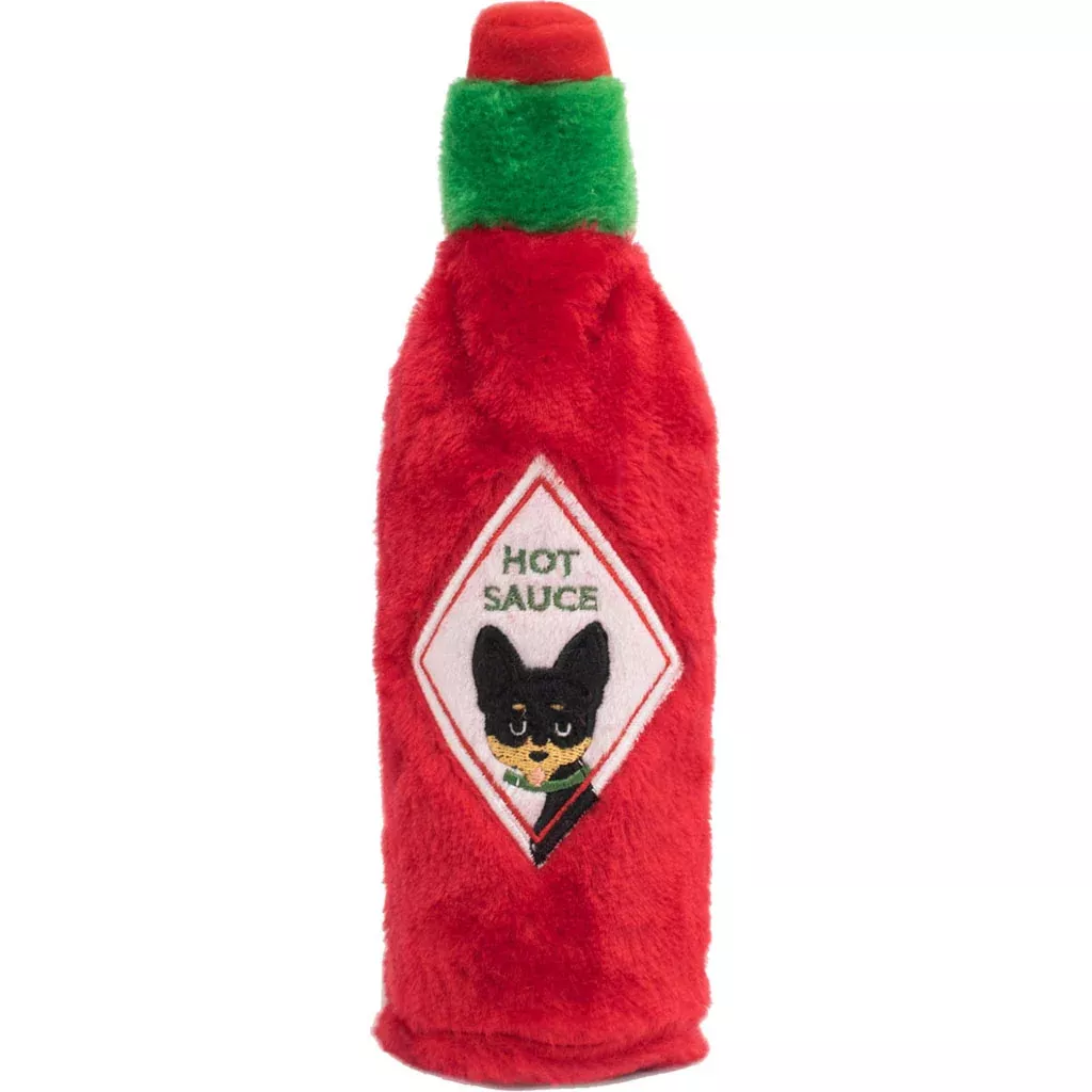 ZippyPaws Crusherz Hot Sauce Pupbasco Dog Toy, Medium, Red