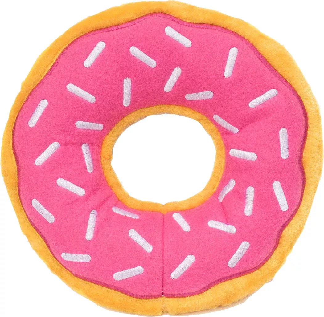 ZippyPaws Donut Dog Toy, Strawberry, Jumbo, Pink