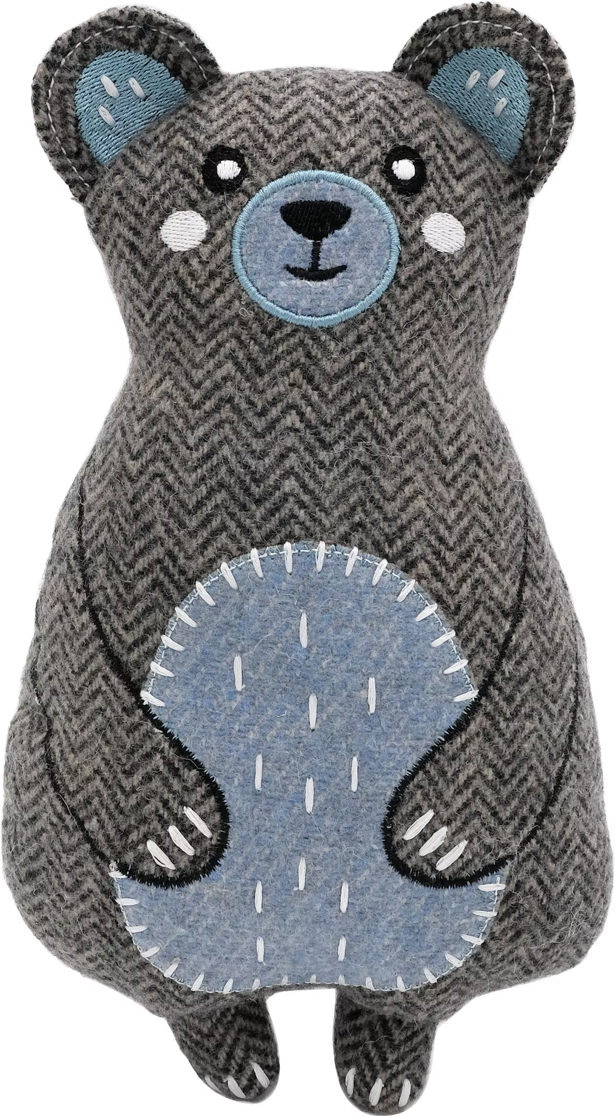 ZippyPaws EcoZippy Cotton Cuddler Bear Dog Toy, Gray
